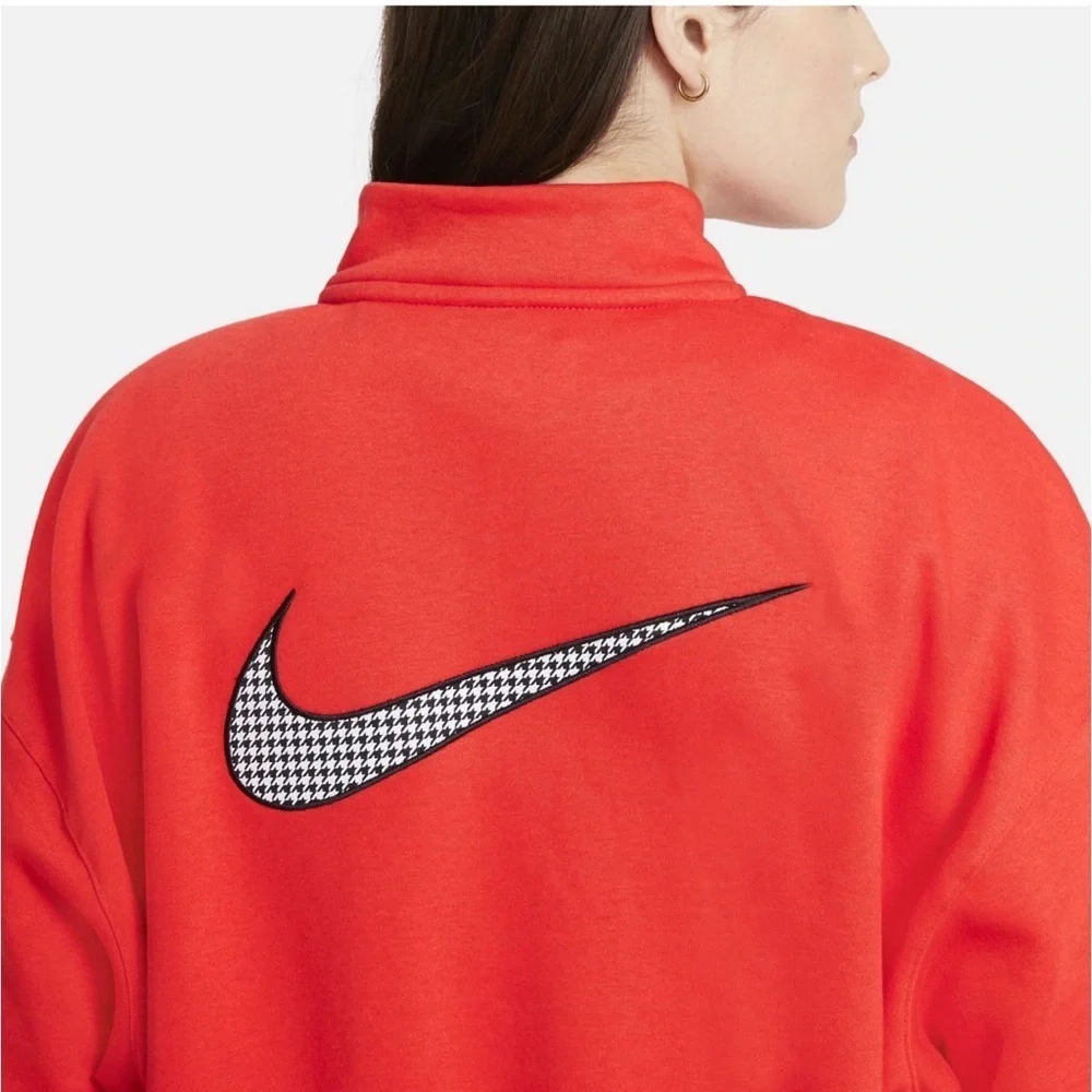NWOT Nike Sportswear Icon Clash 1/2-Zip Top & Leggings Houndstooth Set XL & L